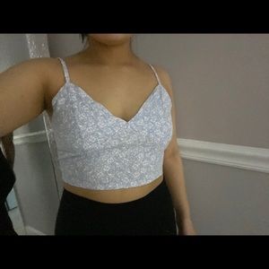 Lavender floral crop top